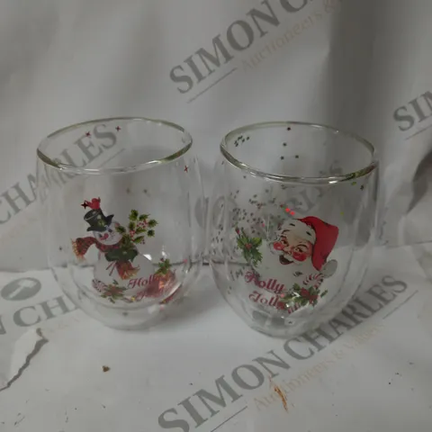 MR CHRISTMAS SET OF 2 FESTIVE INSULATED TUMBLERS