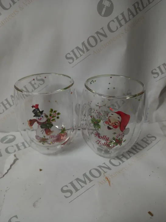 MR CHRISTMAS SET OF 2 FESTIVE INSULATED TUMBLERS