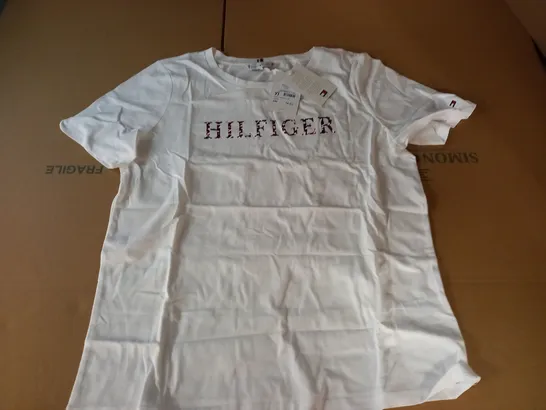 TOMMY HILFIGER FEATHER PRINT T-SHIRT - 14(L)