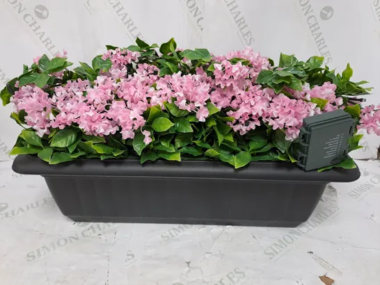 GARDEN REFLECTIONS PRE-LIT FAUX FLORAL CREPE MYRTLE DECOR - SOFT PINK TROUGH