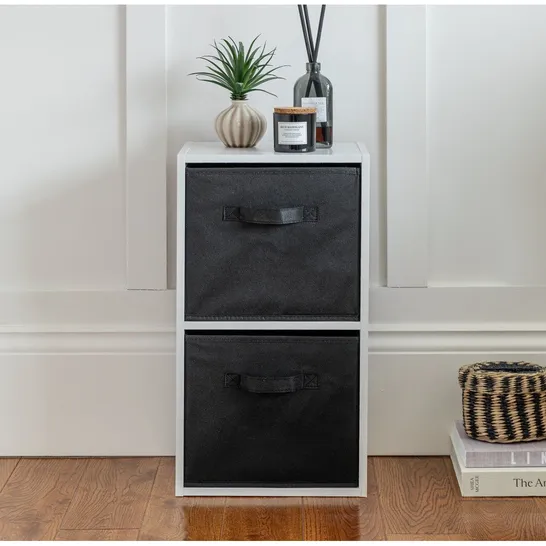 BOXED CARA 2-BOX BOOKCASE IN WHITE