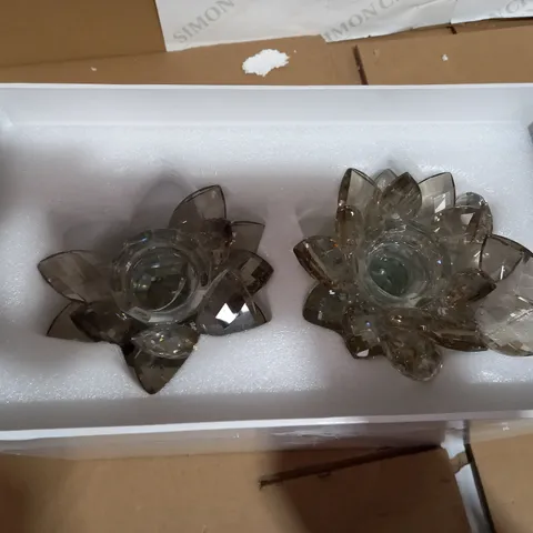 JULIEN MACDONALD CRYSTAL LOTUS FLOWER TEALIGHT HOLDERS