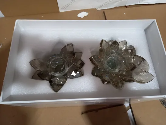 JULIEN MACDONALD CRYSTAL LOTUS FLOWER TEALIGHT HOLDERS