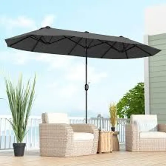 BOXED COSTWAY 4m DOUBLE SIDED PATIO UMBRELLA WITH CRANK HANDLE FOR GARDEN POOL BACKYARD