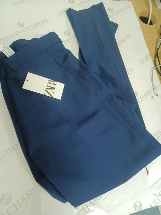 ZARA NAVY BLUE SMART TROUSERS SIZE 38