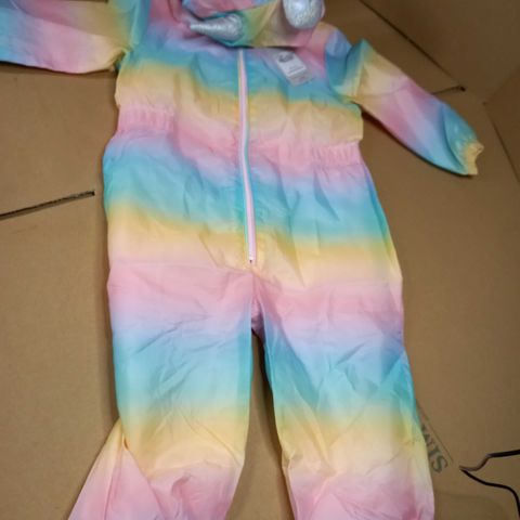 TU RAINBOW/UNICORN ALL IN ONE SHOWER RESISTANT SUIT - AGE 2/3YRS