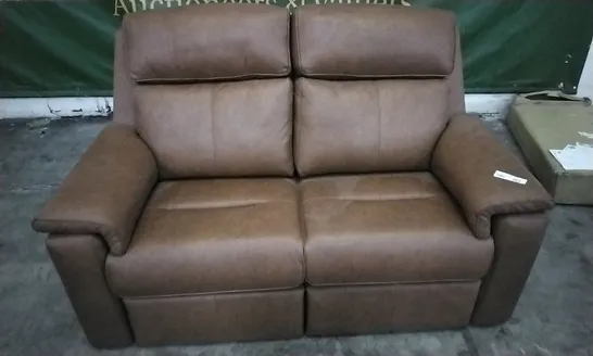 QUALITY BRITISH DESIGNED & MANUFACTURED G PLAN ELLIS SMALL SOFA TEXAS TAN LEATHER