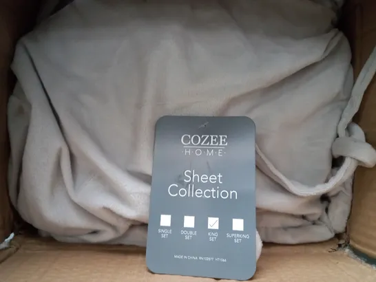 BOXED COZEE HOME SUPER SOFT SHEET IN LIGHT GREY - SUPER KING