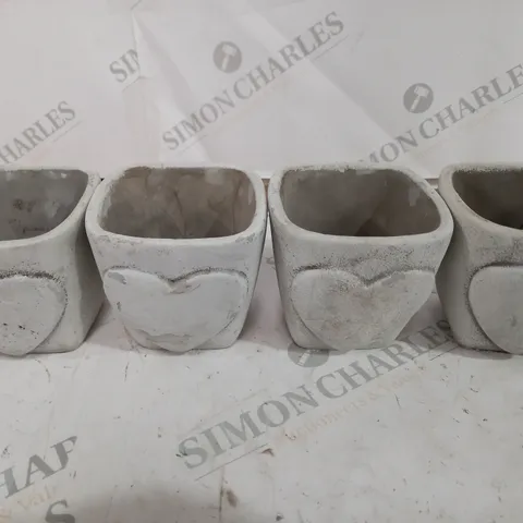 4 INDOOR DECORATIVE HEART PLANT POTS