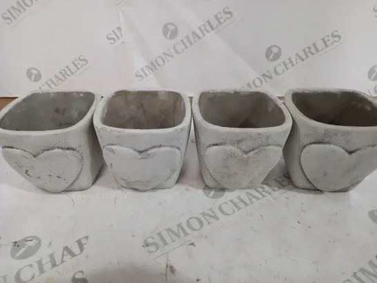 4 INDOOR DECORATIVE HEART PLANT POTS