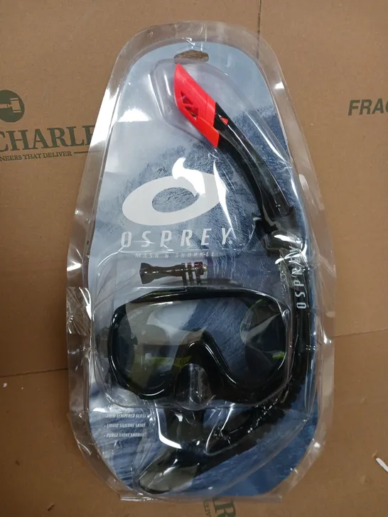 ADULT MASK AND SNORKEL SET WITH CAMERA MOUNT - BLACK RRP £22.99