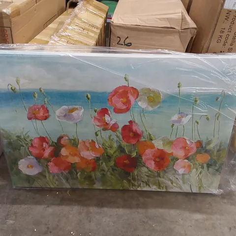 BOXED COASTAL POPPIES LIGHT. BY DANHUI NAI - WRAPPED CANVAS PAINTING 