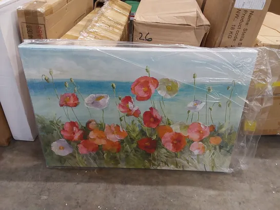 BOXED COASTAL POPPIES LIGHT. BY DANHUI NAI - WRAPPED CANVAS PAINTING 