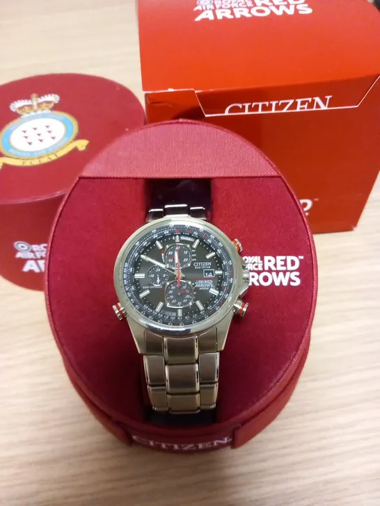 BOXED CITIZEN ECO DRIVE RED ARROW WRIST WATCH