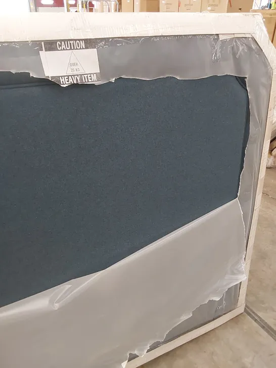 BAGGED DESIGNER SALISBURY 150cm KING SIZE FABRIC UPHOLSTERED HEADBOARD - BLUE