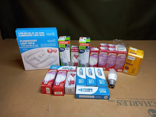 LOT OF ASSORTED LIGHT BULBS TO INCLUDE PHILIPS, OSRAM AND EVEREADY