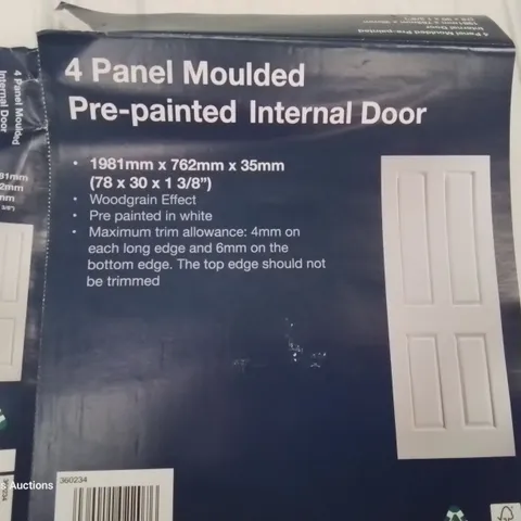 FOUR PANEL MOULDED PRE-PAINTED WOODGRAIN EFFECT INTERNAL DOOR 1981 × 762 × 35mm