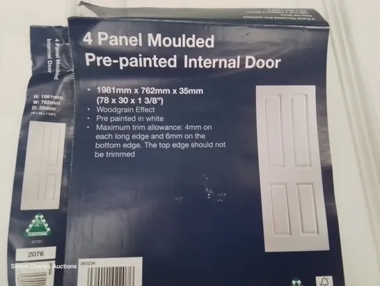 FOUR PANEL MOULDED PRE-PAINTED WOODGRAIN EFFECT INTERNAL DOOR 1981 × 762 × 35mm