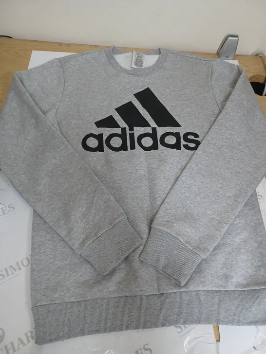 LIGHT GREY ADIDAS JUMPER SIZE S