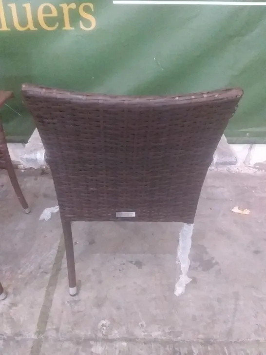 X4 RATTAN EFFECT GARDEN CHAIRS BROWN