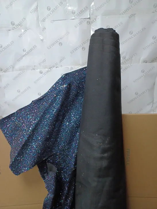 LARGE ROLL OF SPARKLY BLACK  PHOTOGRAPHIC BACKDROP MATERIAL- COLLECTION ONLY