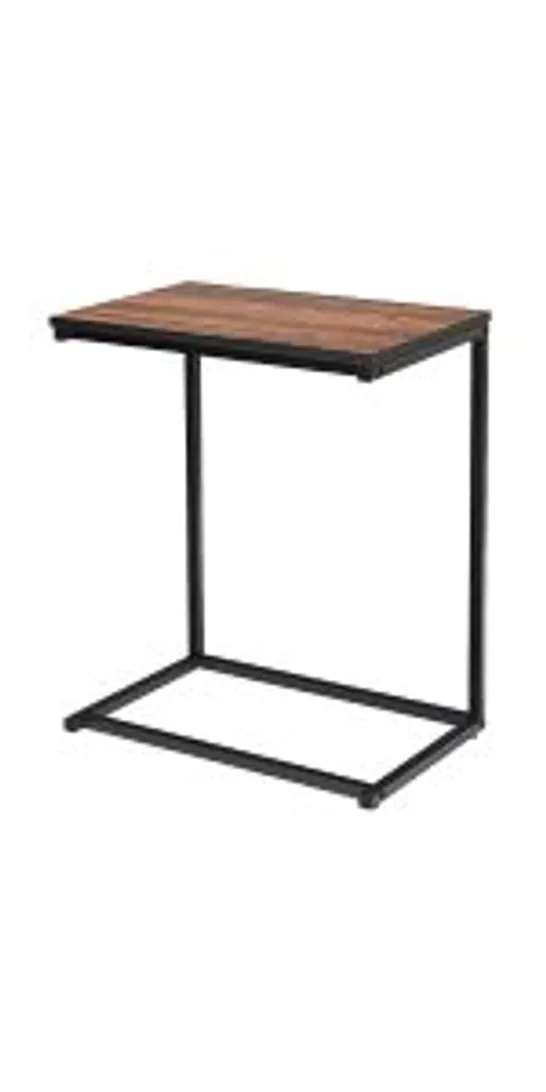 BOXED COSTWAY C SHAPED SIDE TABLE - RUSTIC BROWN