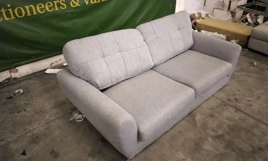 QUALITY DESIGNER LIGHT GREY FABRIC 2 SEATER SOFA