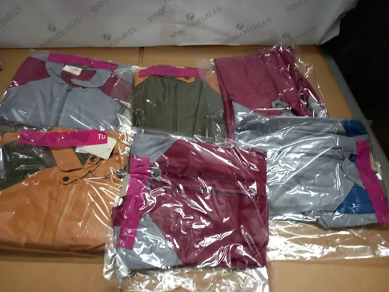 LOT OF APPROXIMATELY 25 ZIP THROUGH COATS IN VARIOUS SIZES AND COLOURS