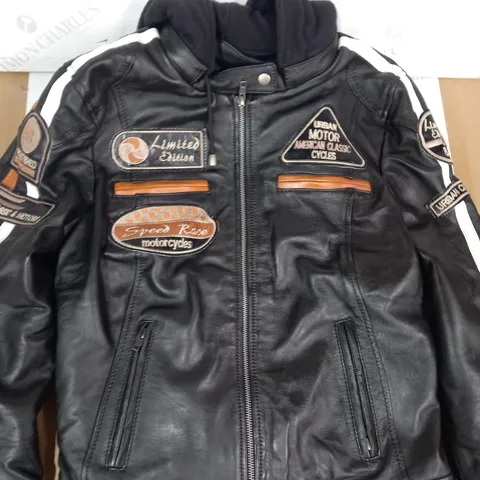 URBAN CLASSICS LEATHER RIDERS JACKET IN BLACK