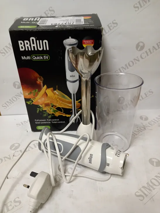 BRAUN HOUSE HOLD MQ5200 HAND BLENDER, PLASTIC, WHITE/GREY