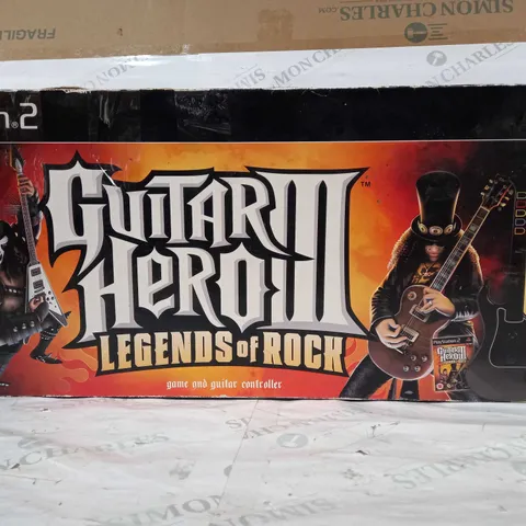 PLAYSTATION 2 GUITAR HERO III LEGENDS OF ROCK GAME AND GUITAR CONTROLLER