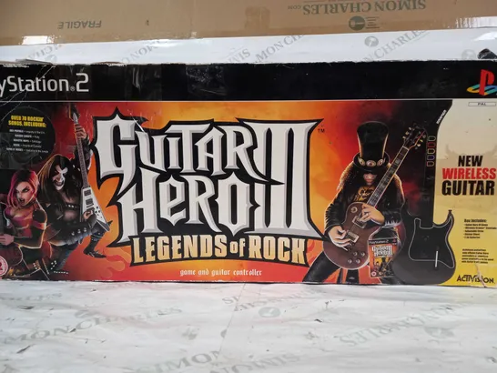 PLAYSTATION 2 GUITAR HERO III LEGENDS OF ROCK GAME AND GUITAR CONTROLLER