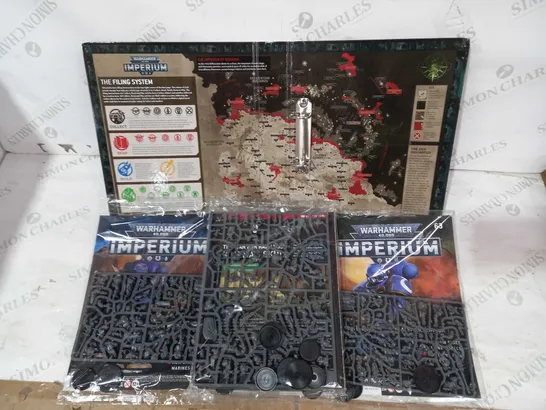 WARHAMMER 40K IMPERIUM BINDER AND SMALL ASSORTMENT OF MINIATURE PACKS