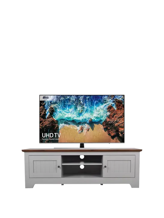 BOXED DEVON TV UNIT - GREY/WALNUT-EFFECT (1 BOX) RRP £129