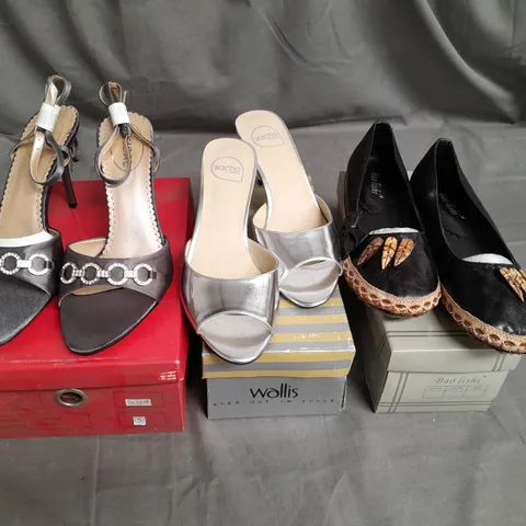 APPROXIMATELY 15 PAIRS OF LADIES SHOES. ASSORTED SIZES, STYLES AND COLOURS