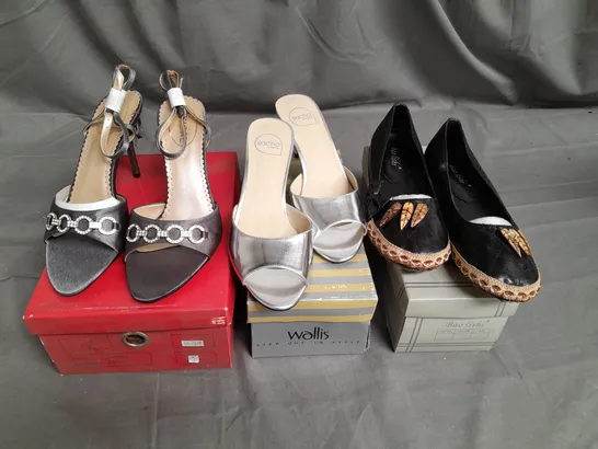 APPROXIMATELY 15 PAIRS OF LADIES SHOES. ASSORTED SIZES, STYLES AND COLOURS