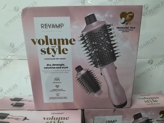 LOT OF 4 BOXED REVAMP PROFESSIONAL VOLUME AND STYLE 1200W BLOW DRY BRUSHS