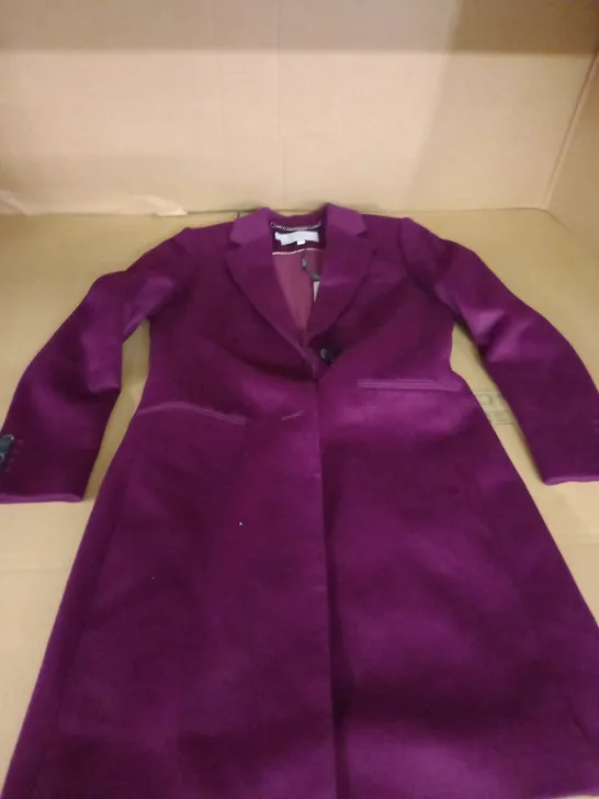 HOBBS PETITE TILDA COAT IN WARM RUM SIZE 10