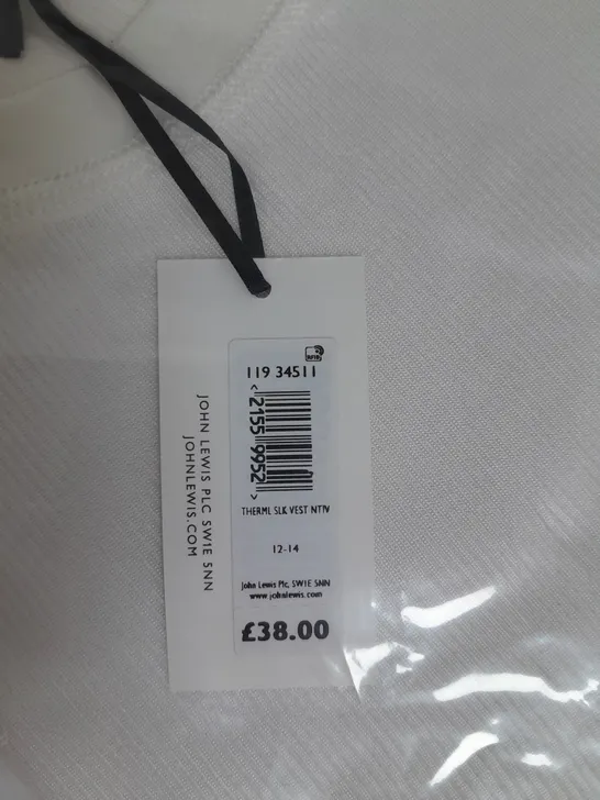 JOHN LEWIS THERMAL VEST IN CREAM SIZE 12-14 RRP £38