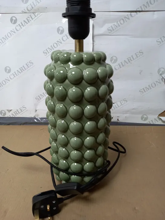 UNBOXED SAGE GREEN BOBBLE DETAIL TABLE LAMP