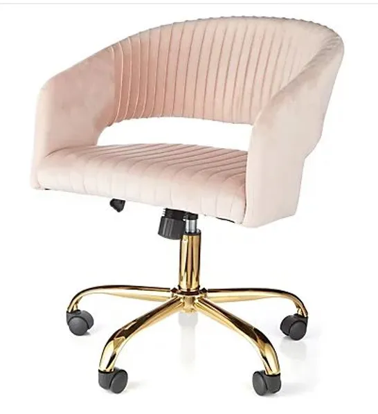 BLUSH VELVET DESK CHAIR - COLLECTION ONLY