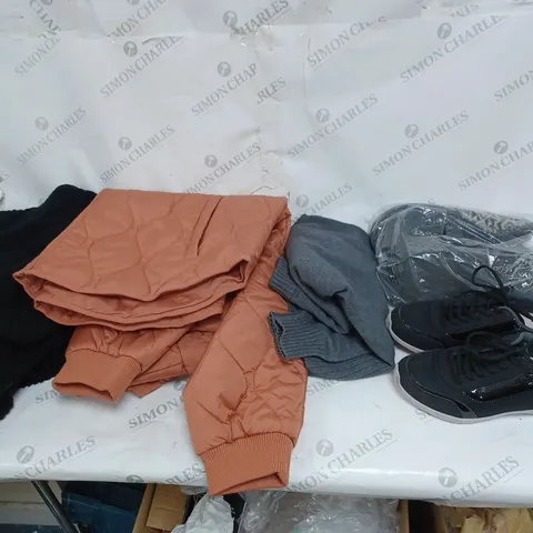 APPROXIMATELY 10 ASSORTED CLOTHES AND SHOES OF VARIOUS SIZES, COLOURS, AND STYLES 