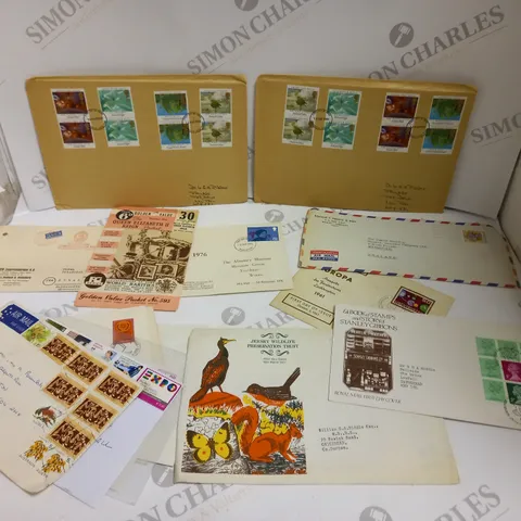 BOX OF APPROX 50 ASSORTED STAMPS FROM VARIOUS COUNTRIES AND DATE RANGES