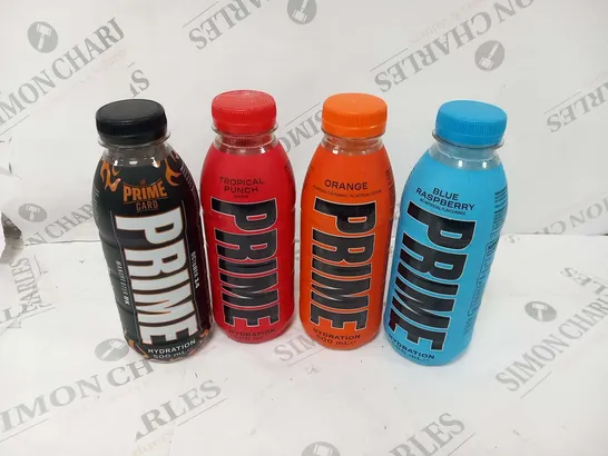 FOUR BOTTLES OF ASSORTED SEALED PRIME ENERGY DRINKS