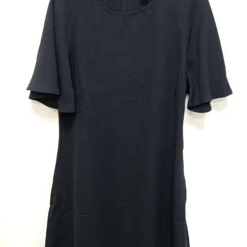 DOROTHY PERKINS FLUTTER SLEEVE MINI DRESS IN BLACK - SIZE 14