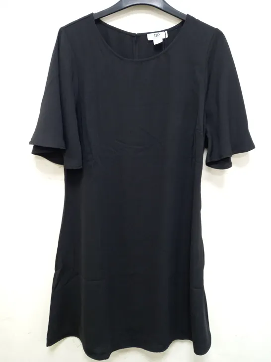 DOROTHY PERKINS FLUTTER SLEEVE MINI DRESS IN BLACK - SIZE 14