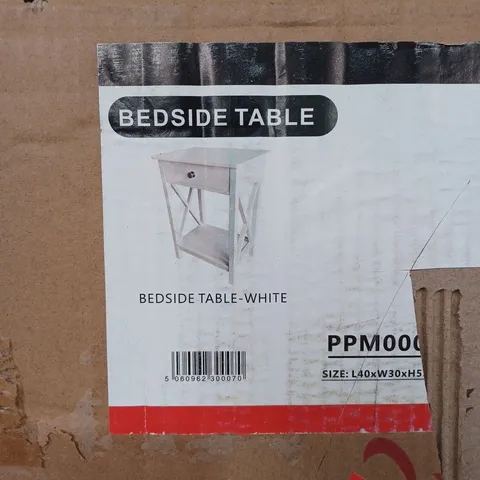 BOXED PREMZO BEDSIDE TABLE - WHITE 