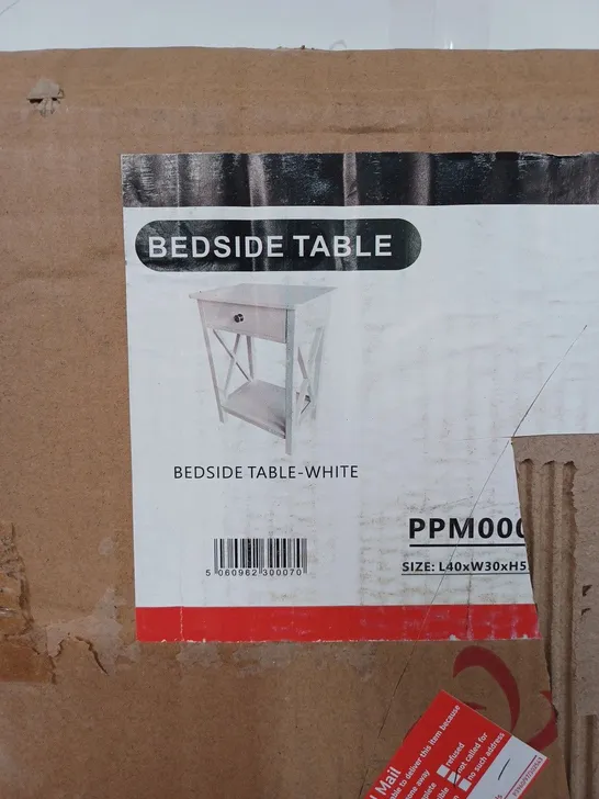 BOXED PREMZO BEDSIDE TABLE - WHITE 