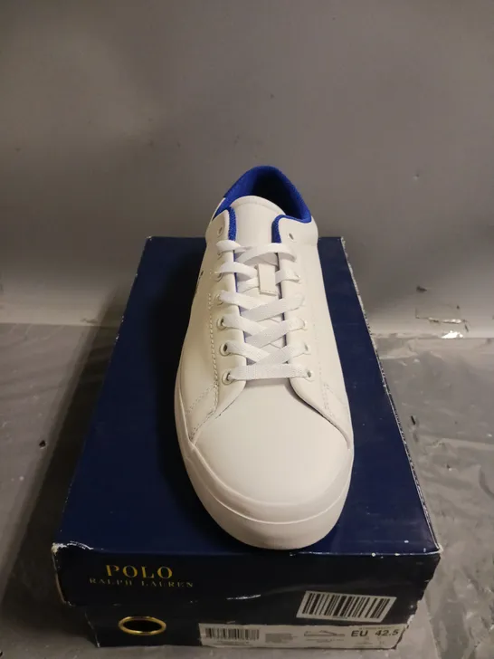 BOXED POLO RALPH LAUREN WHITE LONGWOOD SHOES SIZE 8.5  