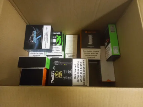 APPROXIMATELY 20 BOXED E-CIGARETTES TO INCLUDE GEEK VAPE, VAPORESSO, VOOPOO ETC